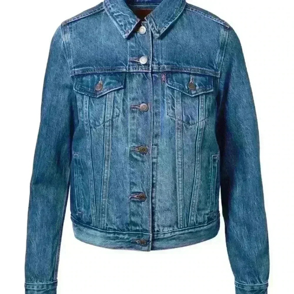 Levis Original Denim Trucker Jacket Blue  Cotton Button Up size XS - Picture 3 of 11